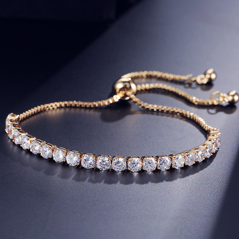 Geometric Round Zircon Female Personality Adjustable Bracelet