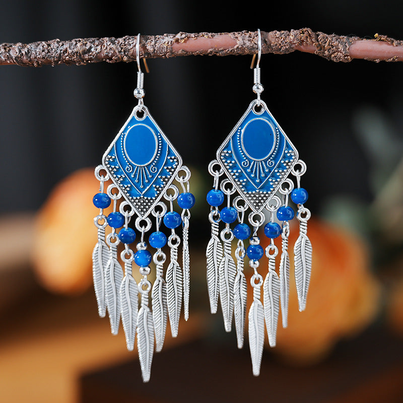 Diamond Alloy Leaf Ethnic Style Your Earrings