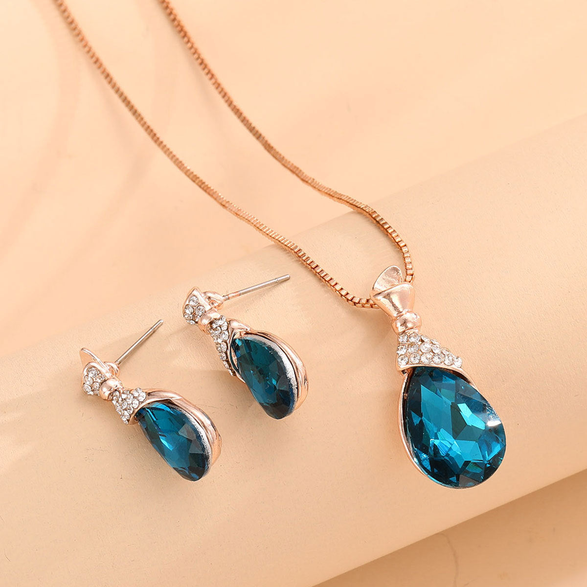 Women's Bridal Peacock Gem Opal For Jewelry Set