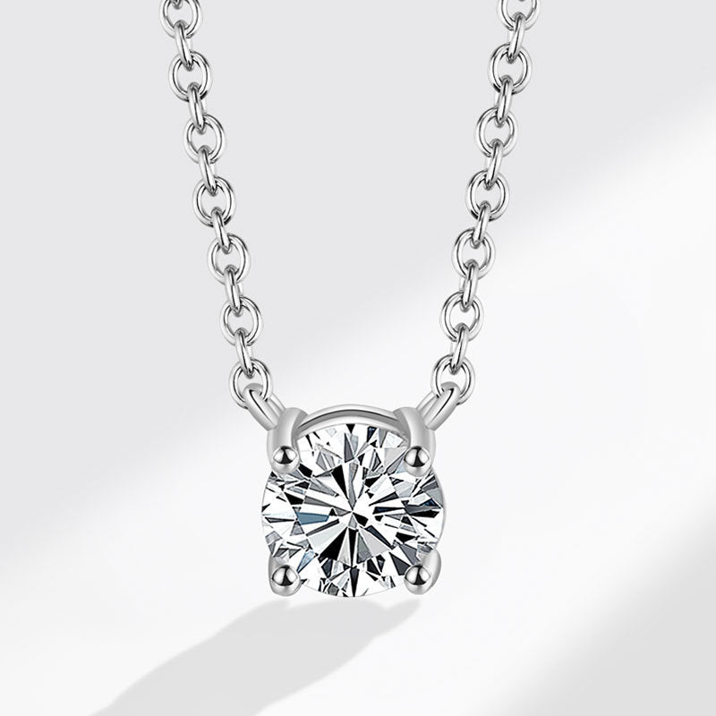 Plated Karat Single Diamond Super Flash Temperament Entry Lux Necklaces