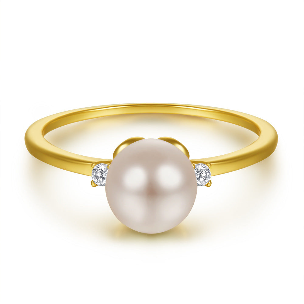 Sier Zircon Pearl Female Niche High Rings