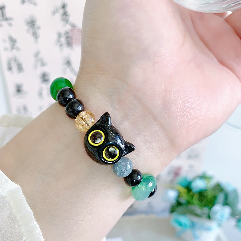 Style Bodhi With Ebony Cat Male Female Personality Bracelets