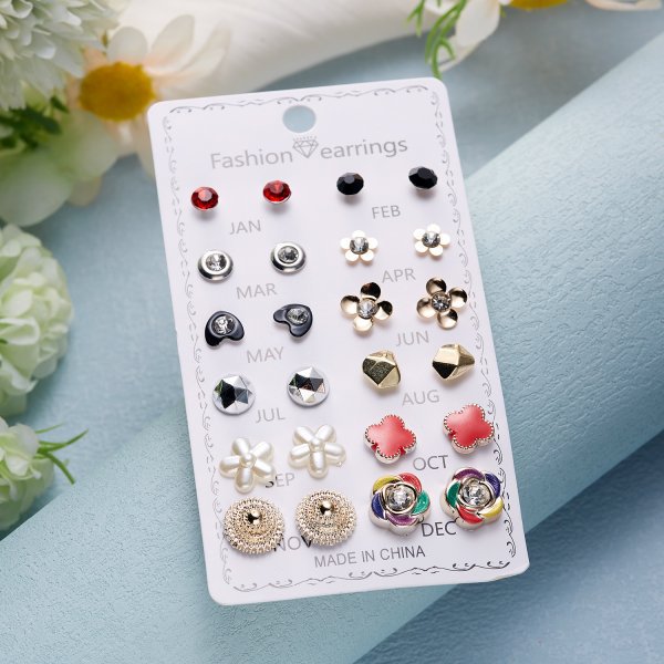 Flower Combination Card Suit Personality Multiple Rings