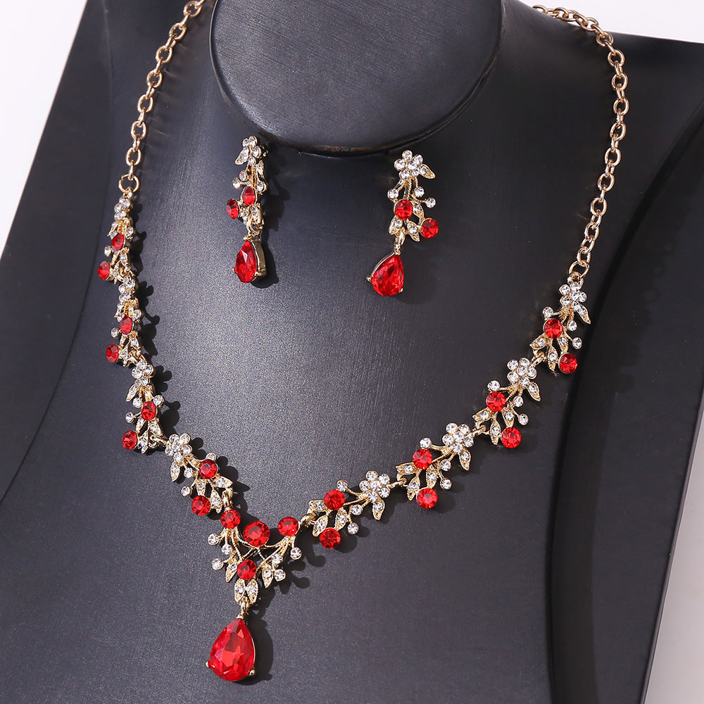 Bridal Rhinestone Ornament Fashion Water Drop Necklaces