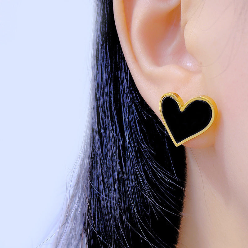 Steel No Fading Ear Gold Rose Earrings