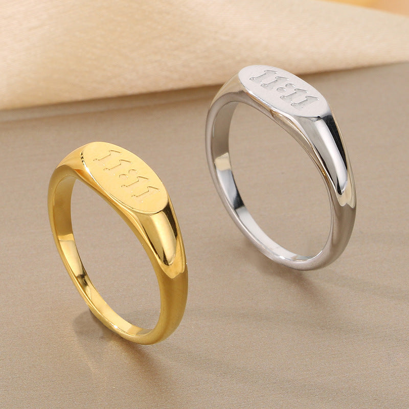 Personality Digital Corrosion Pattern Oval Special Rings