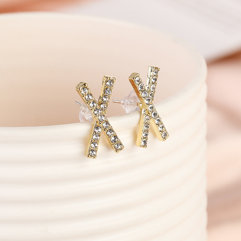 Fashion Geometry Pattern Diamond Female Korean Earrings