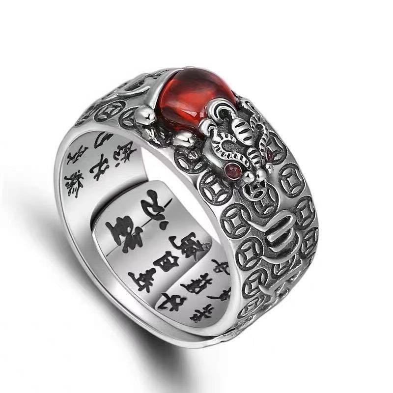 Women's & Men's Vintage Thai Sier Money Drawing Luck Rings