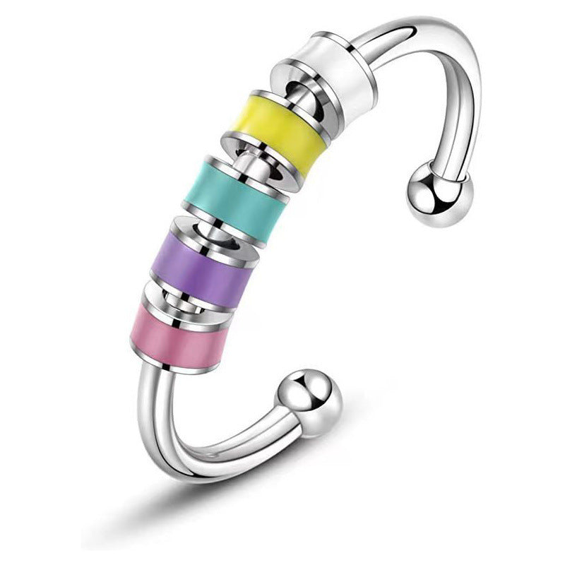 Lying Rotating Enamel Stainless Steel Colorful Rings