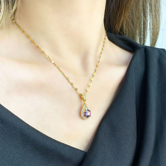 Women's Summer Violet Titanium Steel Fashionable Ornament Necklaces
