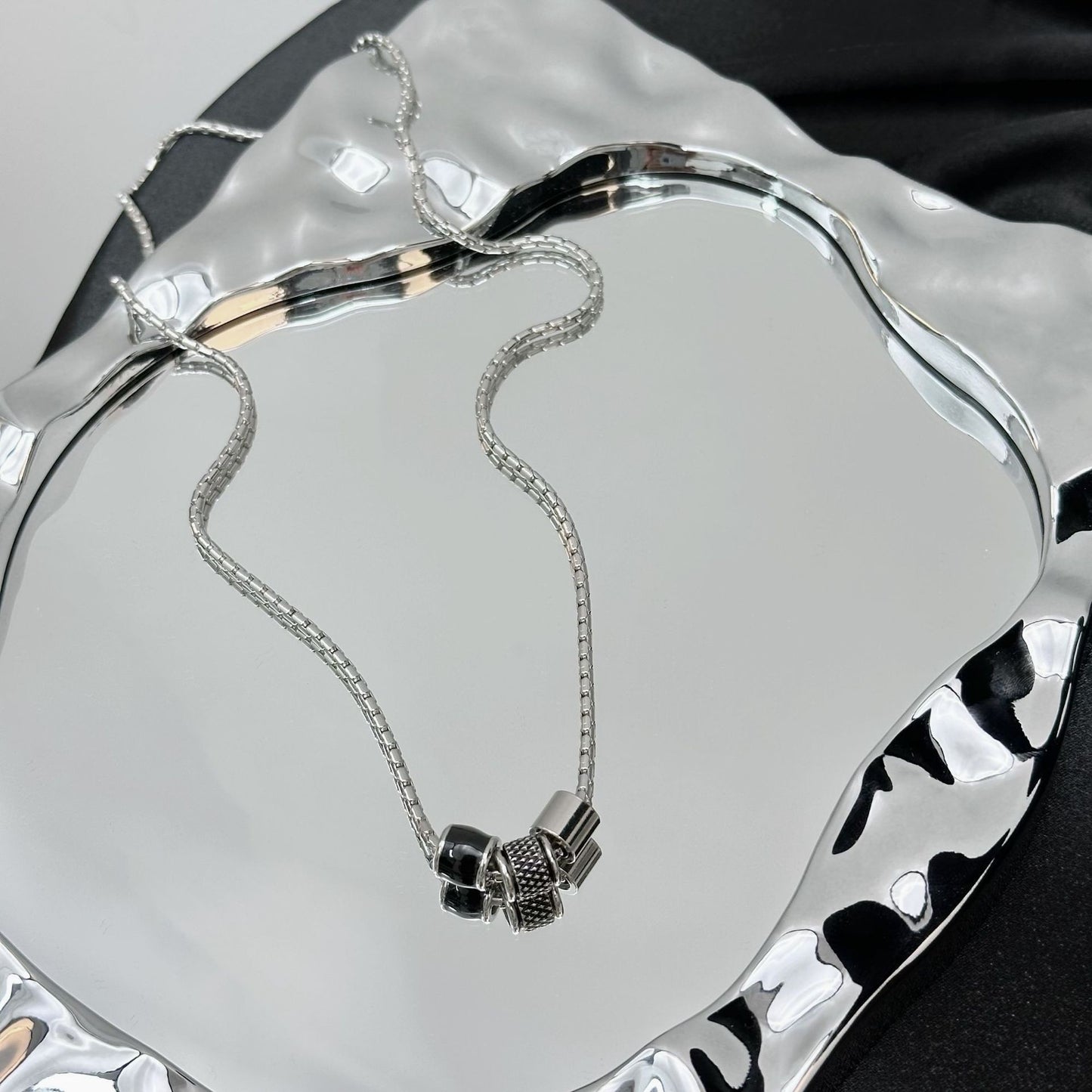 Men's Titanium Steel No Fading Trendy High-grade Beads Small Waist Necklaces