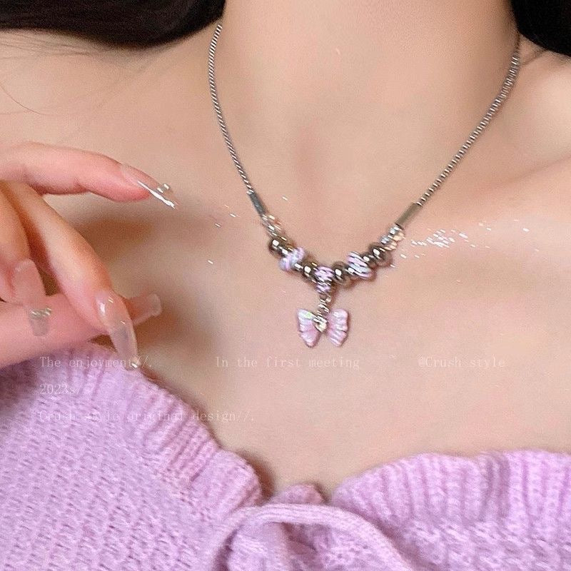 Women's Summer Cool High-grade Butterfly Accessories For Light Luxury Minority Necklaces