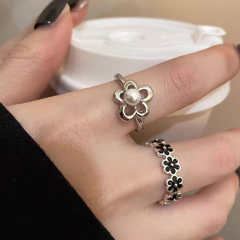 Little Flower Open Female Sweet Retro Rings