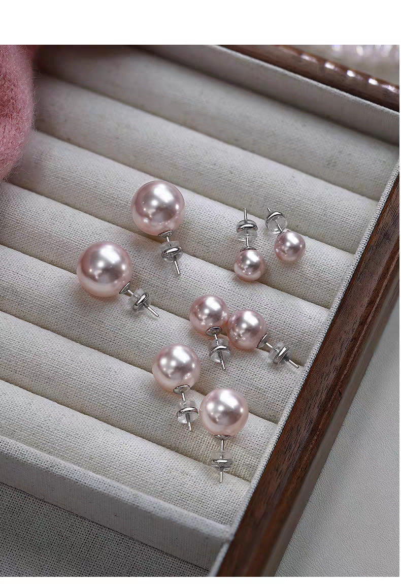 Beautiful Strong Light Cherry Blossom Pink Pearl Earrings