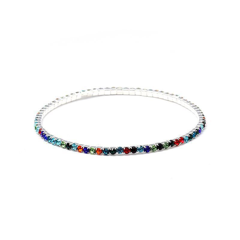 Rhinestone Stretch Bridal Korean Single Row Bracelet