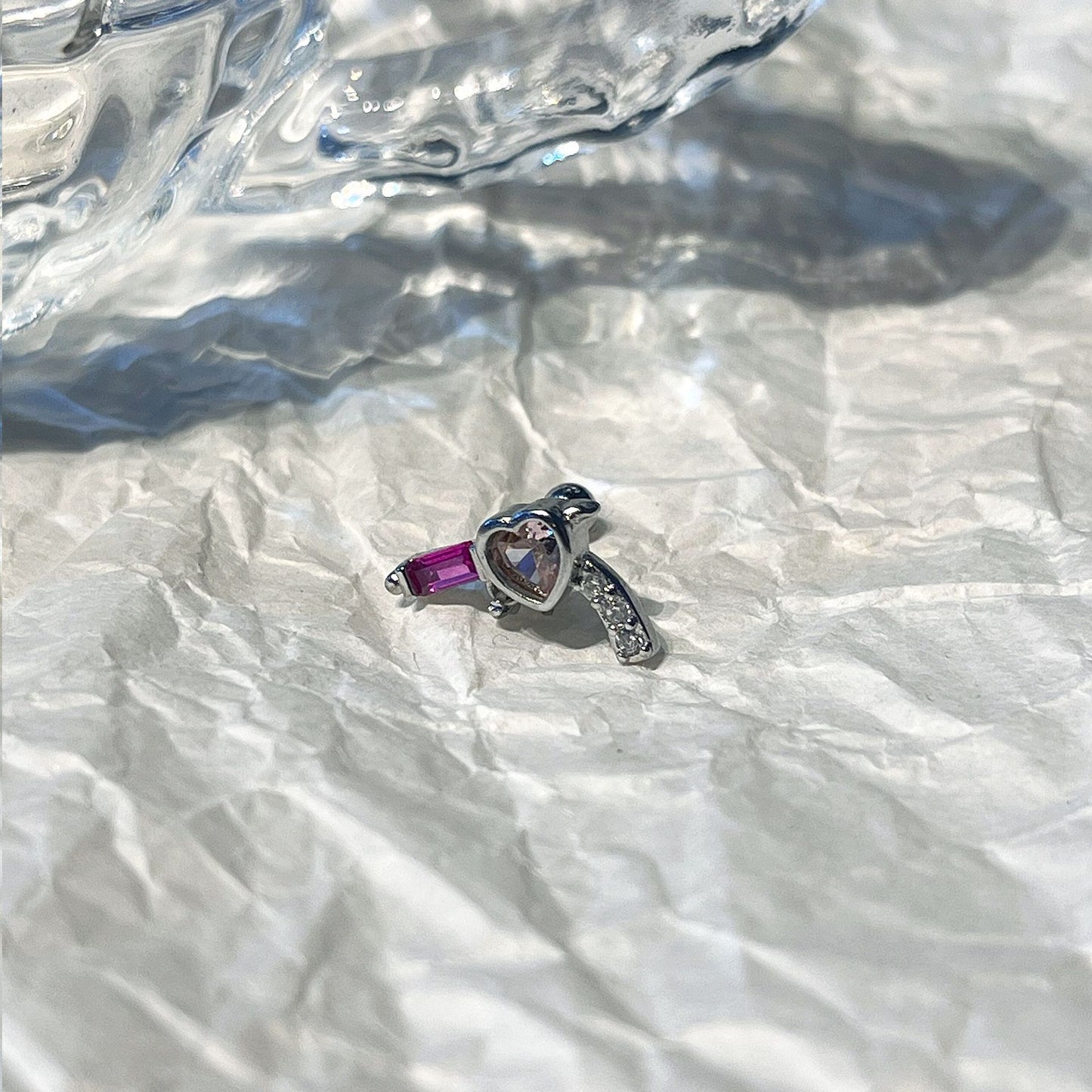 Collection Female Niche Design Senior Pin Pink Loving Heart Rings