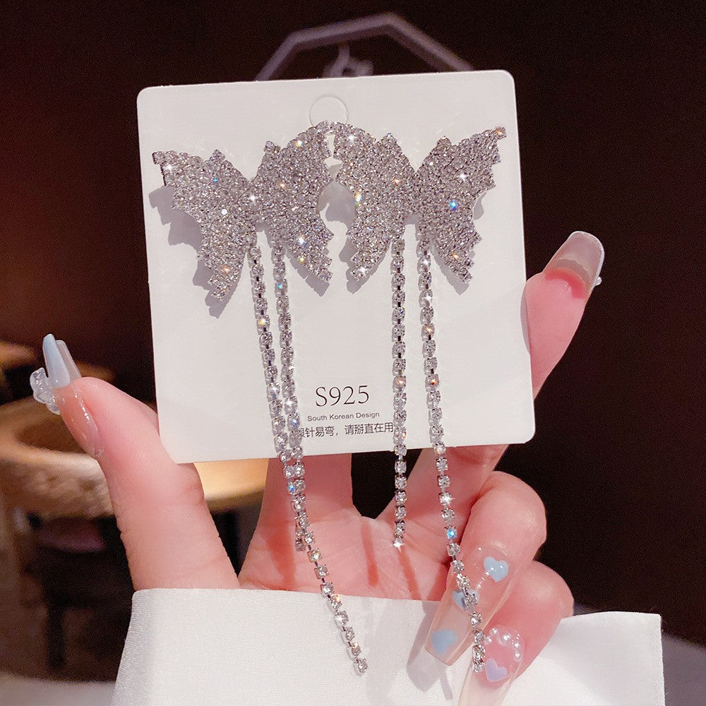 Women's Vintage Tassel Diamond High-grade Ear Minority Earrings