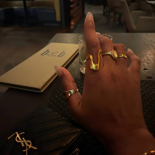 Ding Stainless Steel Niche High-grade Irregular Ornament Rings