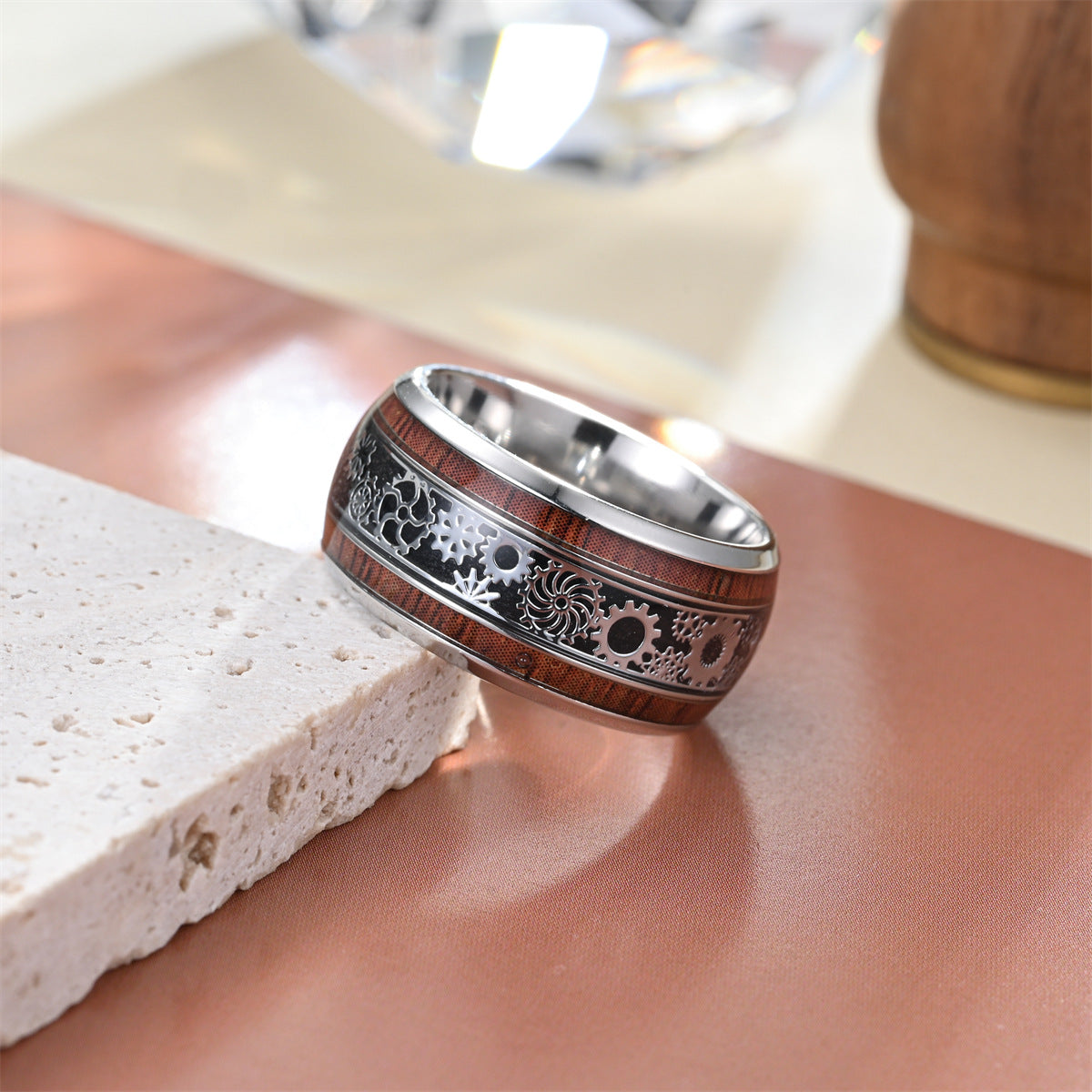 Men's Gear Titanium Steel Domineering Personalized Source Rings