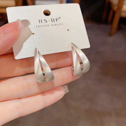 Double Layer Water Drop Female Niche Simplicity Earrings