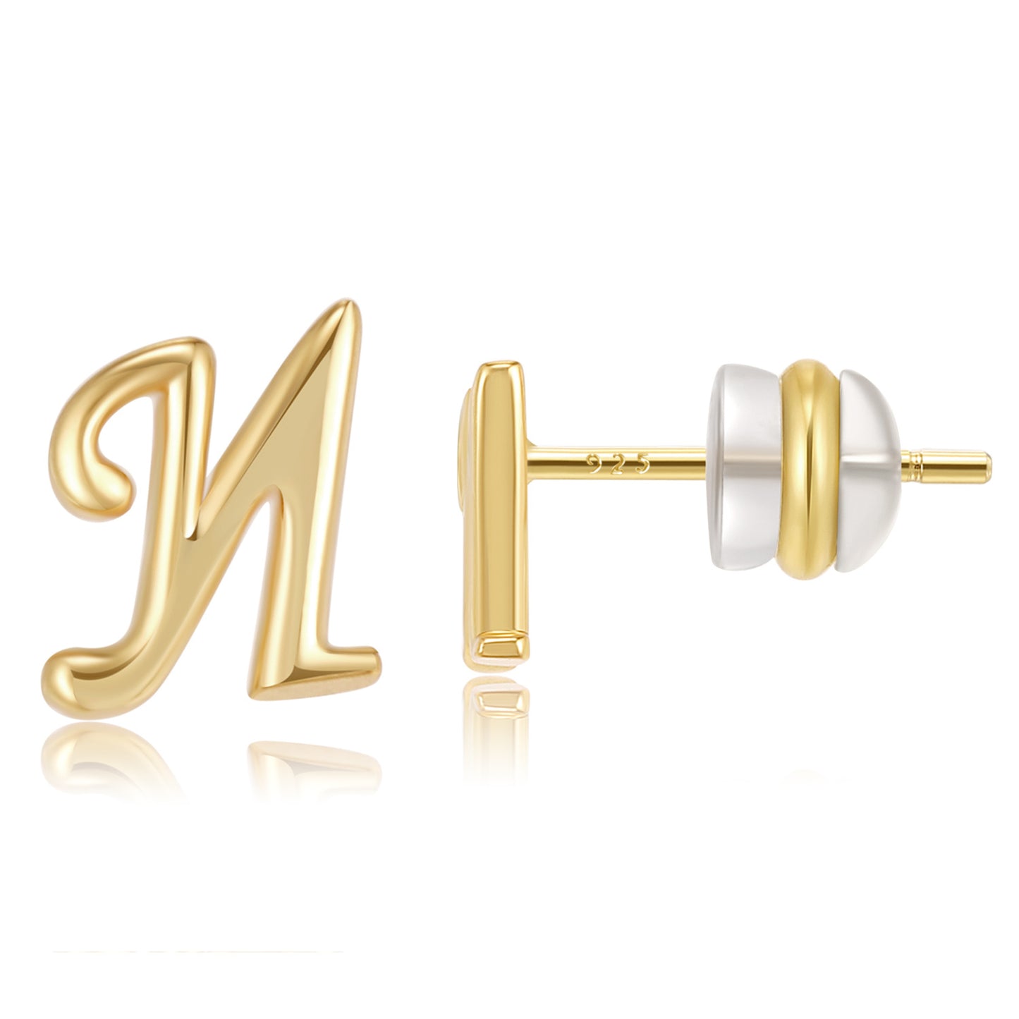 Women's Gold Plated English Letters Glossy Exquisite Earrings