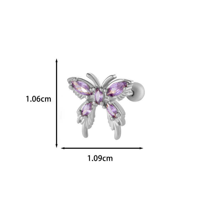 Stainless Steel Rod Sweet Girlish Style Earrings