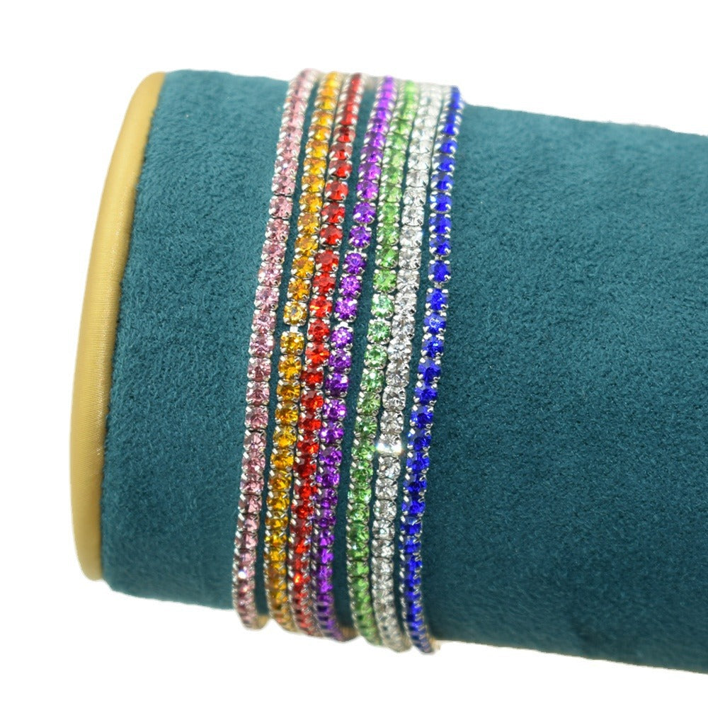 Women's Multicolor Rhinestone Stretch Shiny Simple Ornament Bracelets