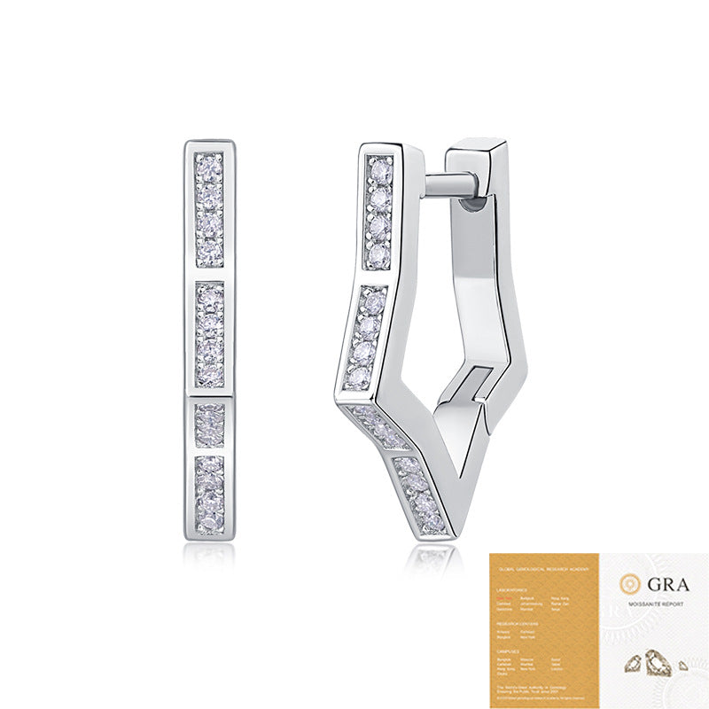 Sier Mood Moissanite Ear Live Broadcast Earrings