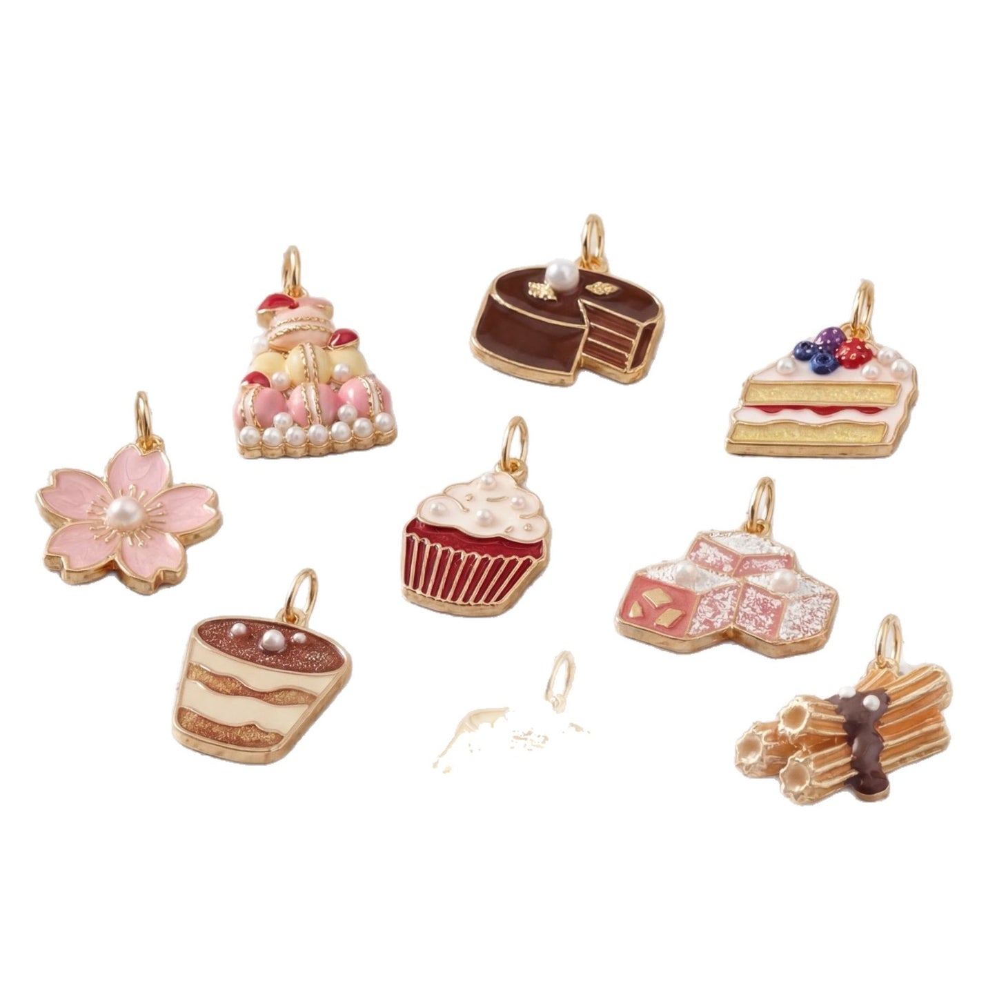 Fashion Popular Small Exquisite Gourmet Cake Color Copper Pendants