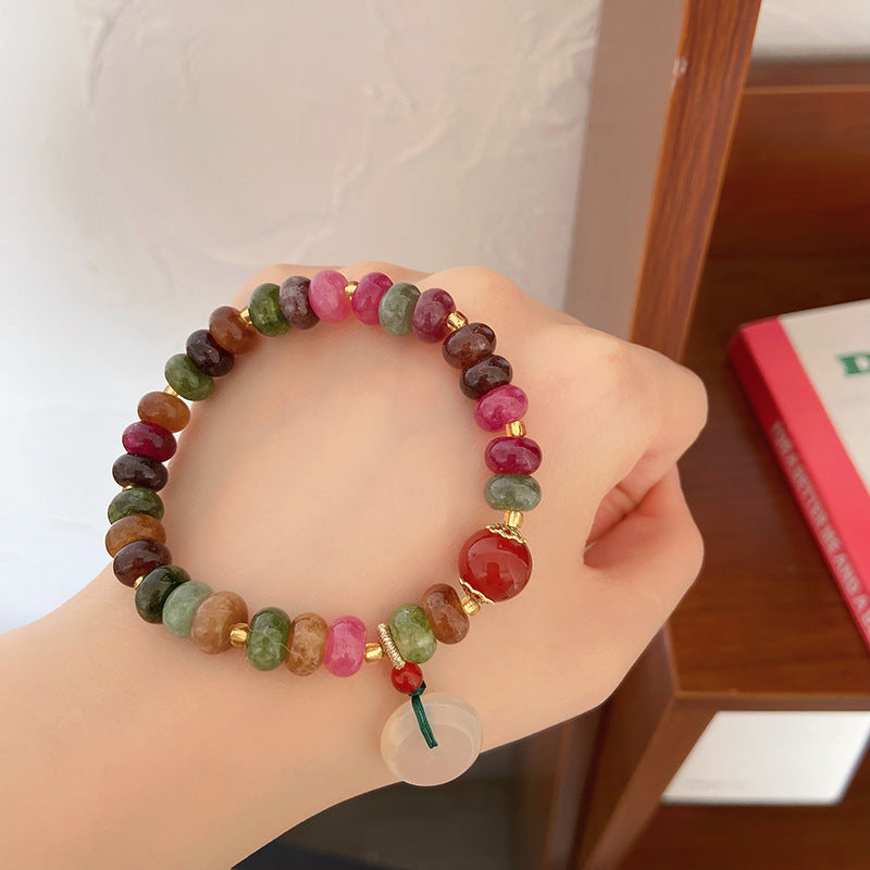 Bead Colorful Jade Fortune Cat Fu Bracelets