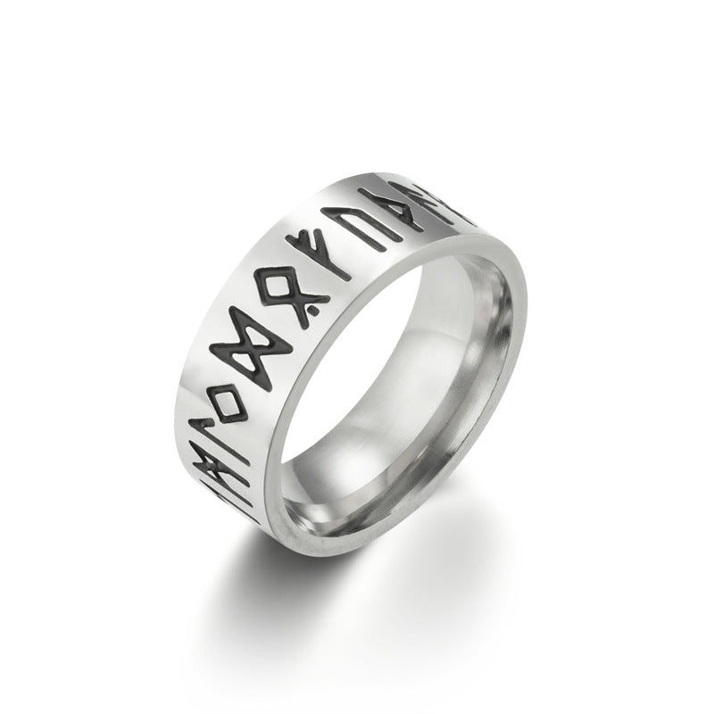 Men's Personality Simple Retro Titanium Steel Stainless Rings