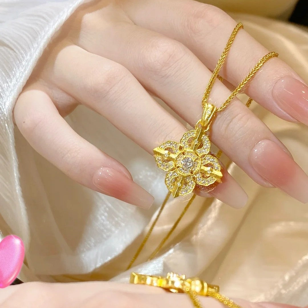 Women's Cross Pestle Zircon Autumn Clover Diamond High-grade Light Luxury Necklaces