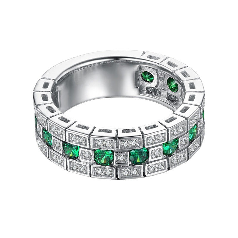Full Diamond Wide Version Unisex Domineering Index Rings