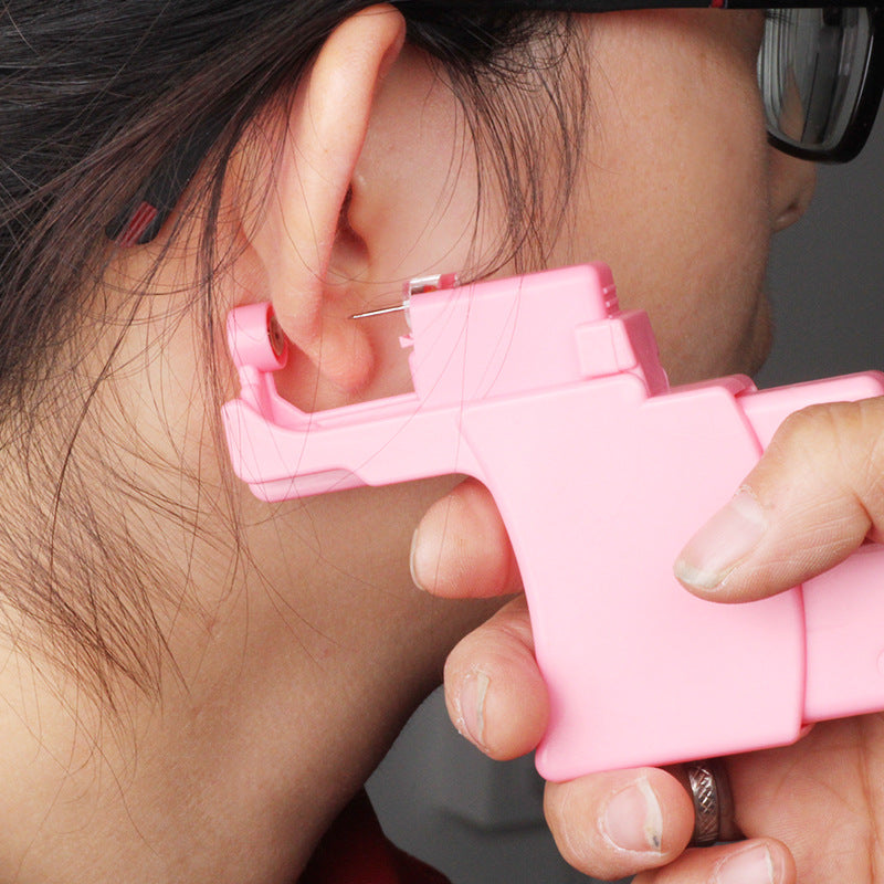 Pink Second Generation Ear Piercing Gun Shot Disposable Stud Earrings