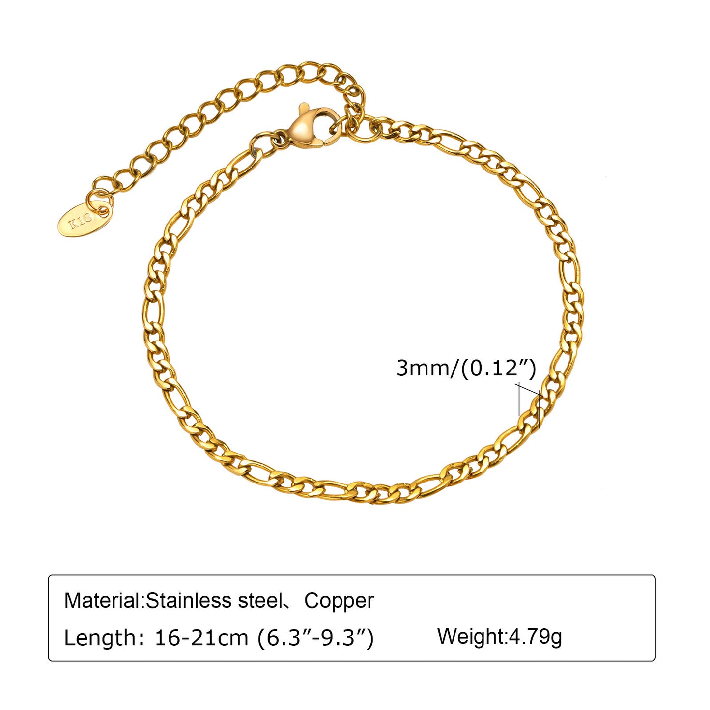 Simple Stainless Steel Golden Twin Fashion Bracelets