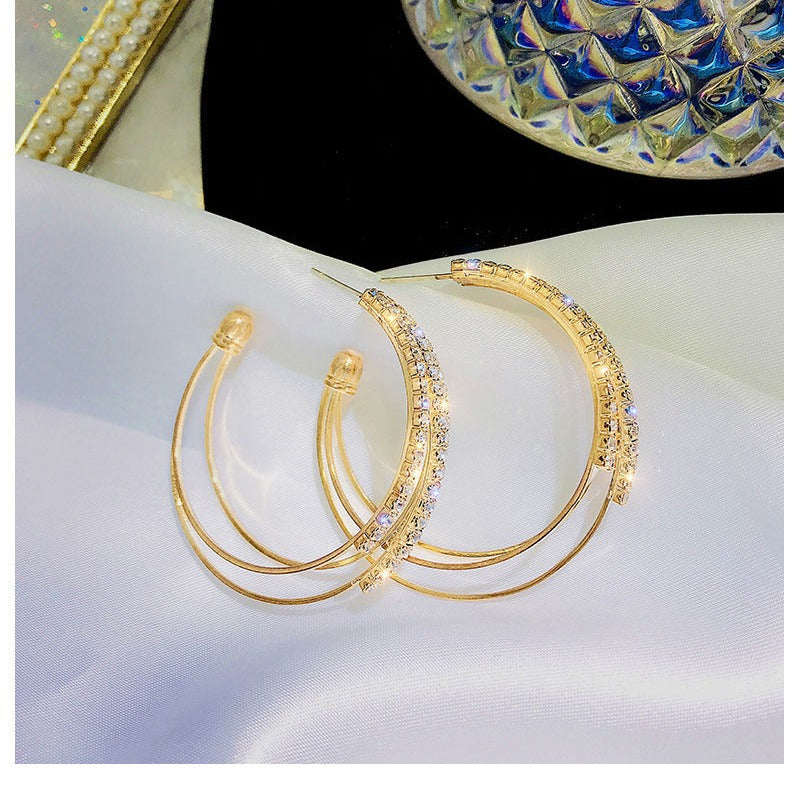 Needle Hoop Female Temperamental Personalized Shaped Ear Refined Earrings