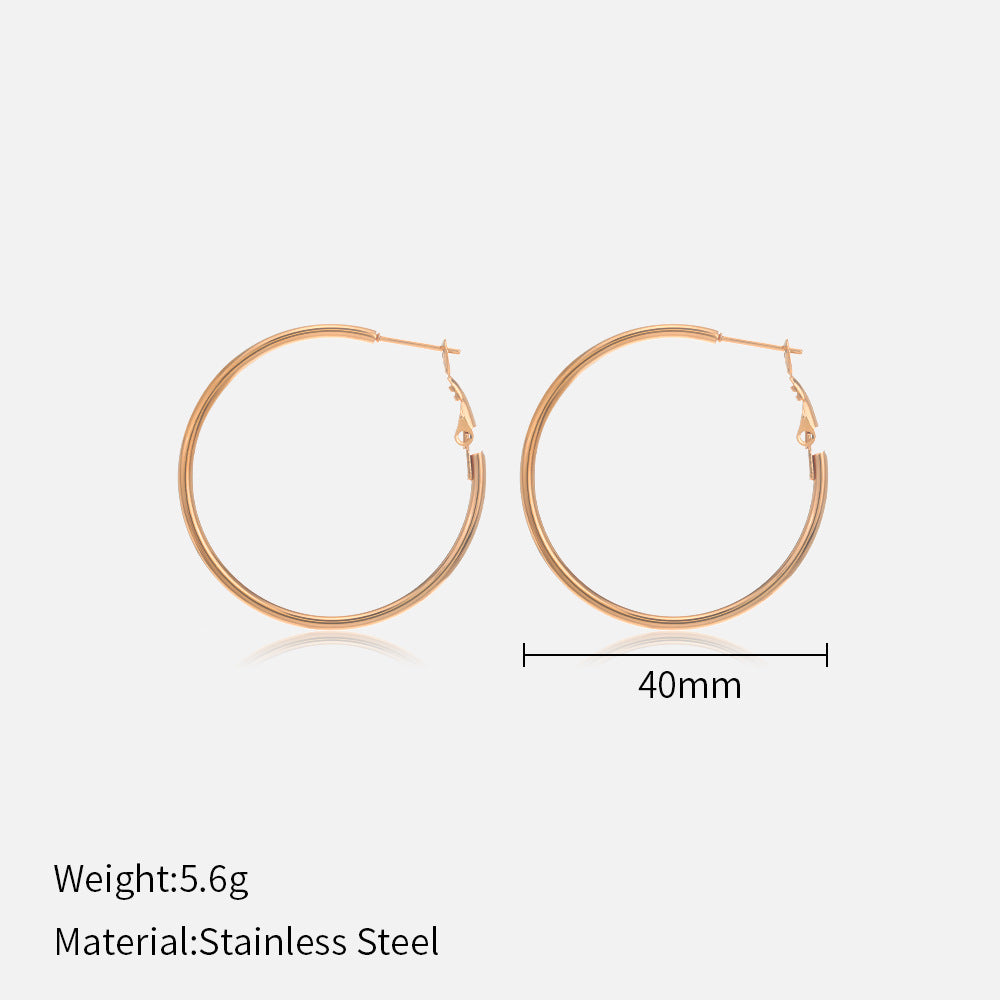 Popular Stainless Steel Round Personality Fashion Earrings