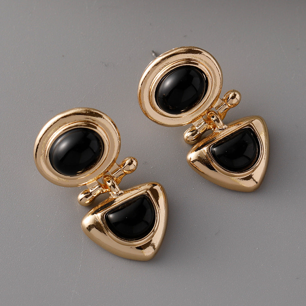 Women's Style Retro Glass For Exaggerated Geometric Earrings