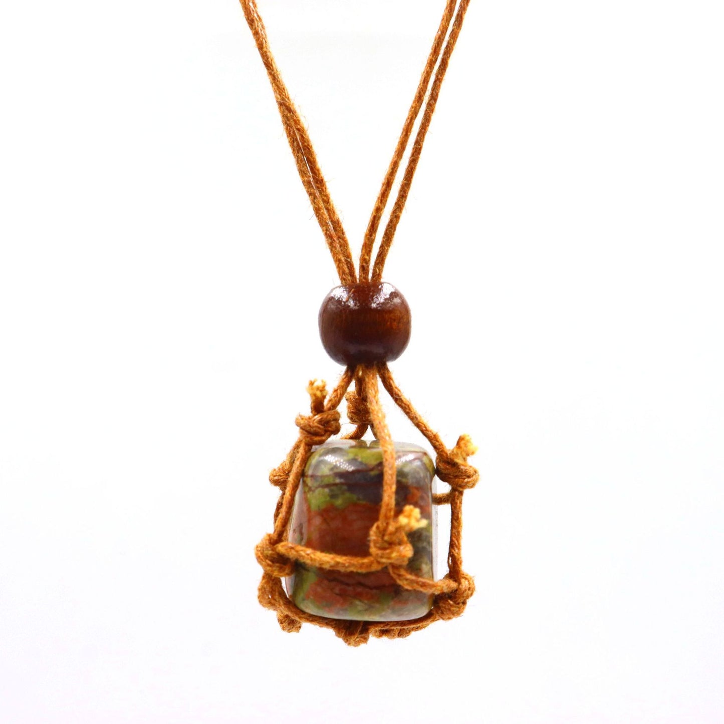 Hand-woven Niche Natural Stone Crystal Mesh Bag Pendants