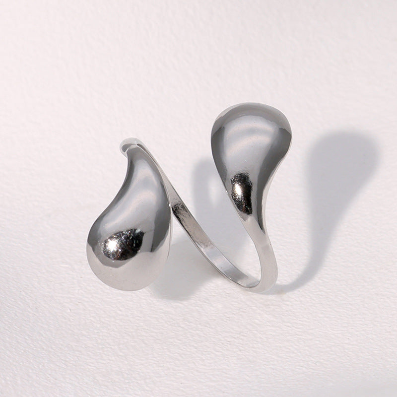 Stainless Steel Opening Adjustable Gold-plated Niche High-grade Rings