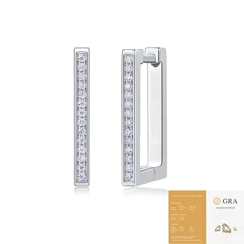 Sier Mood Moissanite Ear Live Broadcast Earrings