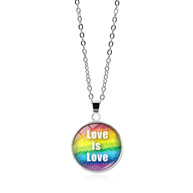 Rainbow Striped Love Female Versatile Gay Necklaces