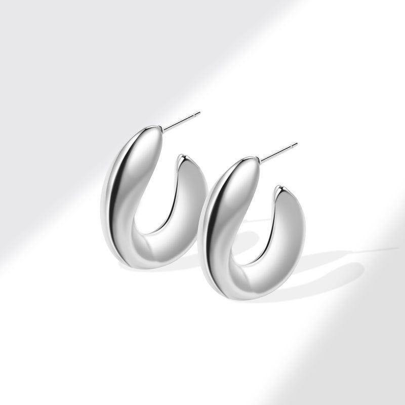 Shaped Tube Exaggerated Style Light Luxury Fashion Simple Niche Earrings