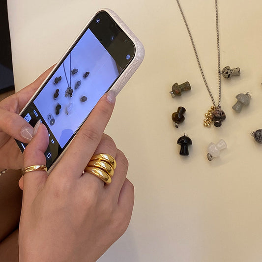 Women's Brass Real Gold Electroplated French Exaggerated Rings