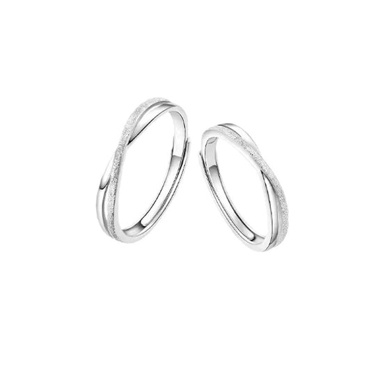 Couple Sterling Sier Pair Korean Style Niche Rings