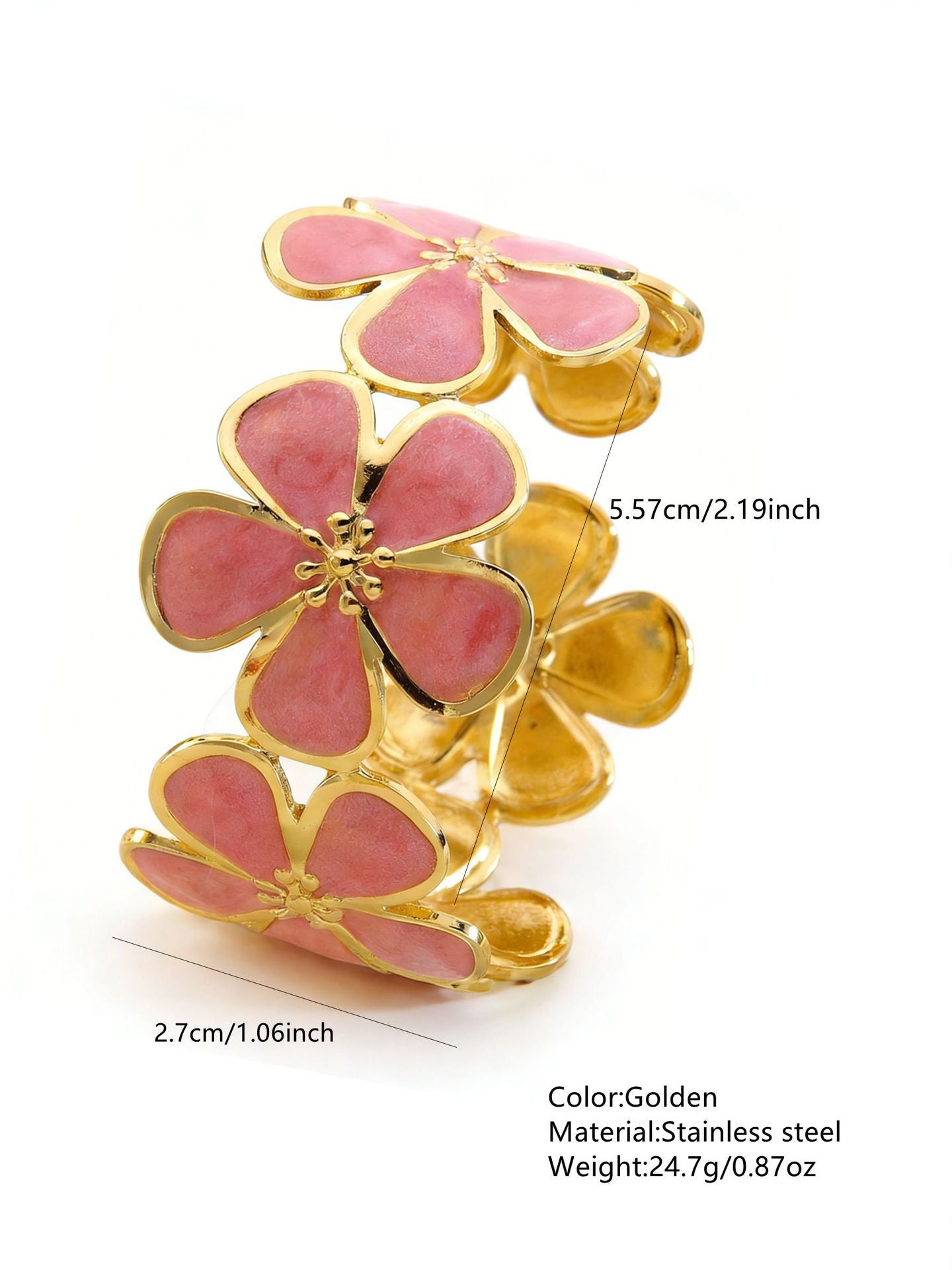 Steel Oil Dripping Cherry Special Interest Light Luxury Flowers Openings Bracelet