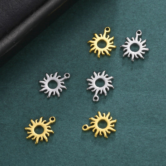 Enjoy Real Gold Plating Smooth Golden Hollow Sun Pendants