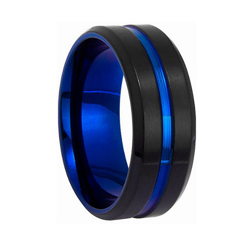 Men's Popular Ornament Standard Size Matching Titanium Rings