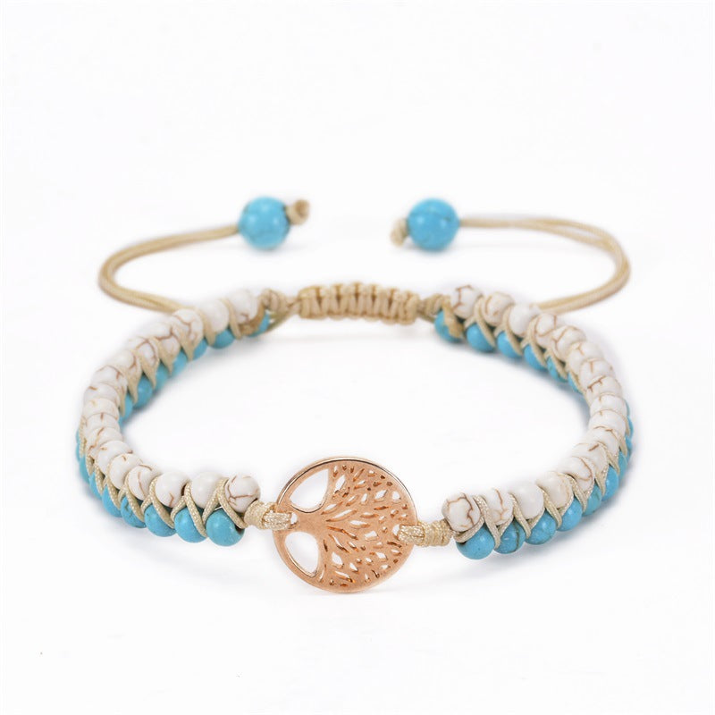 Natural Stone Woven Double Layer Turquoise Bracelets