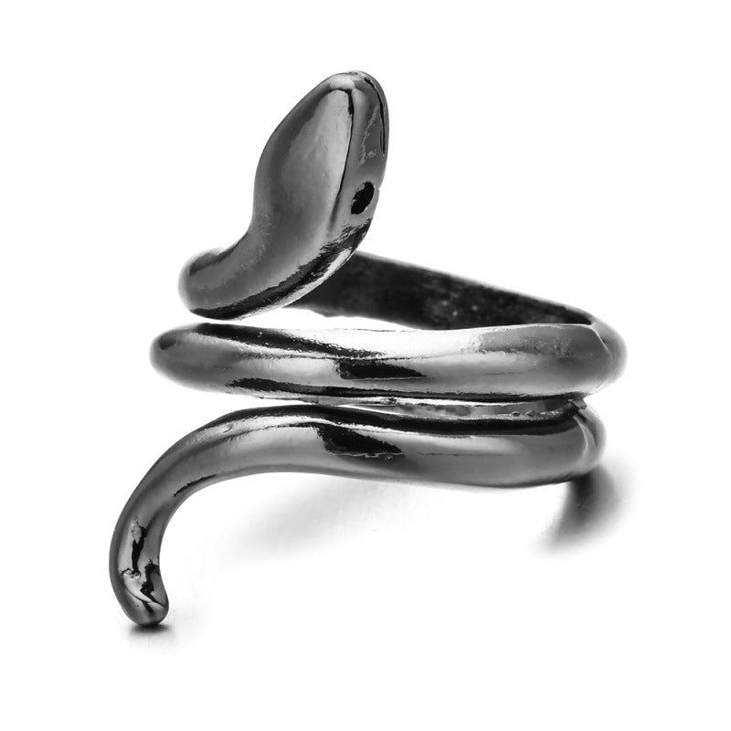 Open Snake Exaggerated Snake-shaped Punk Multiple Rings